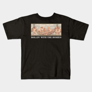 Aesthetics Rollin with the Homies Angels Streetwear Funny Kids T-Shirt